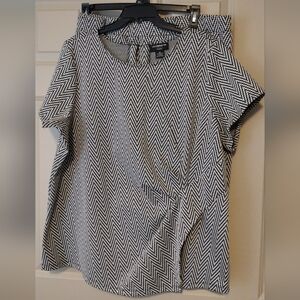 Liz Claiborne Black & White Chevron Cap-Sleeve 2pc Skirt Set